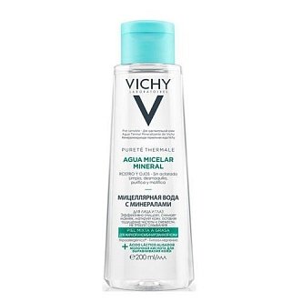Vichy Purete Thermal - Мицеллярная вода с минералами для жирной и комбинированной кожи 200 мл купить по цене 1 497 ₽